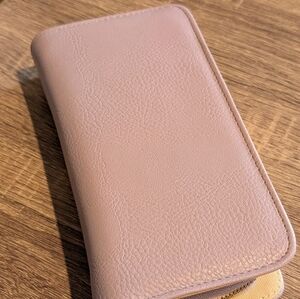 Lavender Leather Zip Wallet